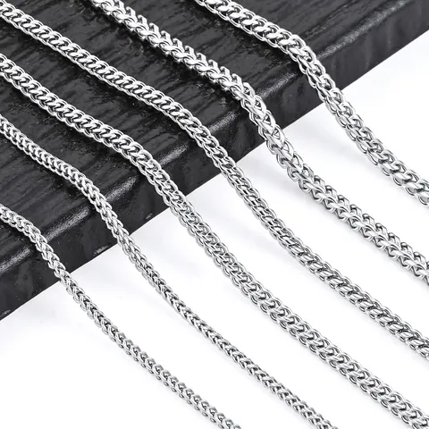 Stainless Steel Wheat Chain Chopin Chain Bulk Roll For DIY Necklace Bracelet Jewelry Making Accessories Silver Color