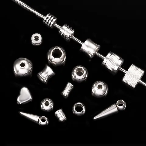 Edelstahl Zwischenperlen Für DIY Schmuckherstellung Armband Halskette Zubehör Herz Kegel Form Metall Lose Perlen