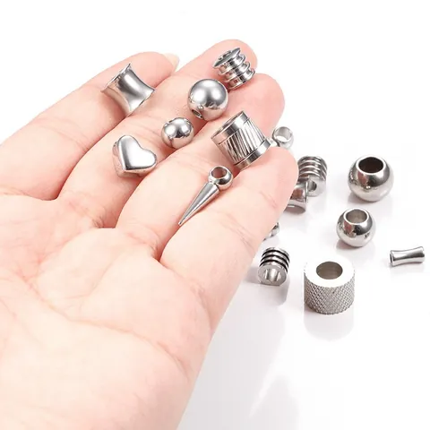 Edelstahl Zwischenperlen Für DIY Schmuckherstellung Armband Halskette Zubehör Herz Kegel Form Metall Lose Perlen
