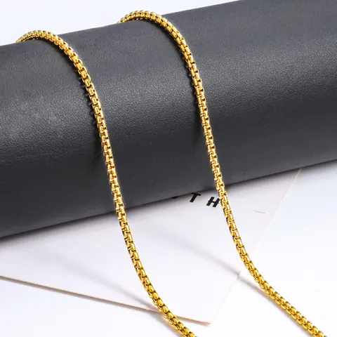 Edelstahl Box Kette 18k Vergoldet Für DIY Schmuckherstellung Halskette Armband Accessoire Minimalistische Metall Gliederkette