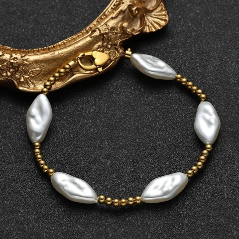 Barock-Stil Hochglanz ABS Perlenimitat Rhombus Perlen Für DIY Schmuckherstellung Halsketten Armbänder Zubehör Weiß