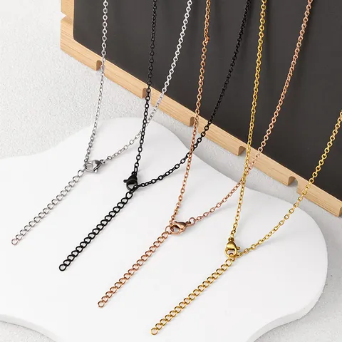 Collier en Acier Inoxydable Chaîne en O Croix Simple Chaîne Nue Polyvalente Ras du Cou pour Femmes Hommes Bijoux Unisexe