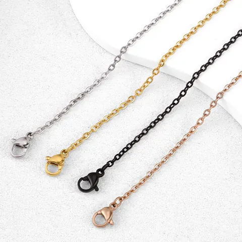 Collier en Acier Inoxydable Chaîne en O Croix Simple Chaîne Nue Polyvalente Ras du Cou pour Femmes Hommes Bijoux Unisexe