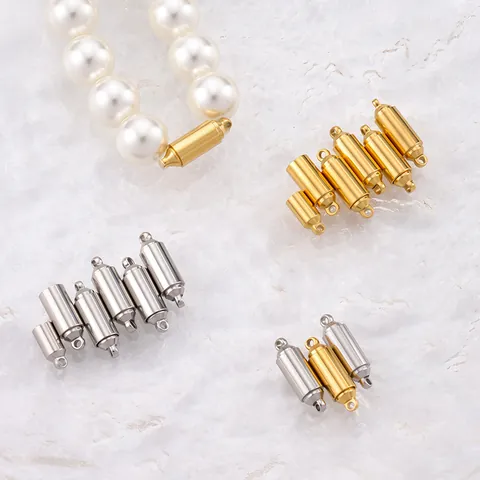 Chiusure Magnetiche in Acciaio Inossidabile Connettori per Gioielli Cilindrici per Creazione di Collane e Bracciali DIY Accessori