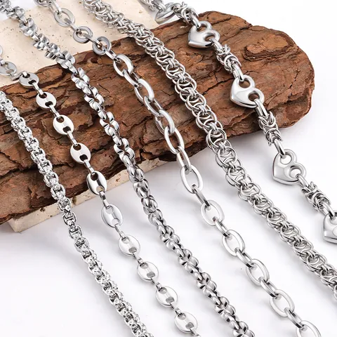 Edelstahl Schmuckkette DIY Halskette Armband Herstellung Zubehör Minimalismus Metall Accessoires Für Herren Damen Handwerk Bedarf