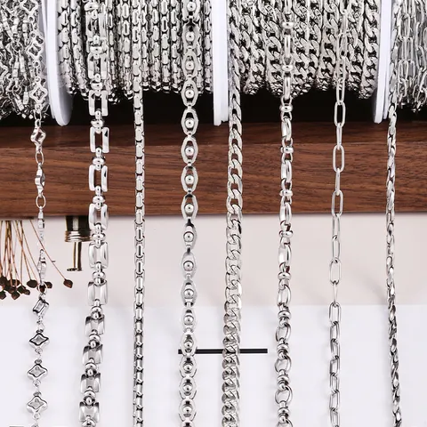 Cadena de Joyería de Acero Inoxidable DIY para Hacer Pulseras Collares Cadena de Eslabones de Metal para Manualidades DIY