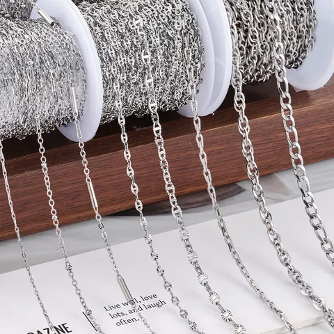 Chaîne de Bijoux DIY en Acier Inoxydable pour Fabrication de Colliers Bracelets Fournitures d'Artisanat Chaîne Hip Hop