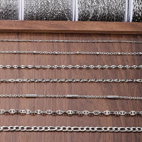 Chaîne de Bijoux DIY en Acier Inoxydable pour Fabrication de Colliers Bracelets Fournitures d'Artisanat Chaîne Hip Hop