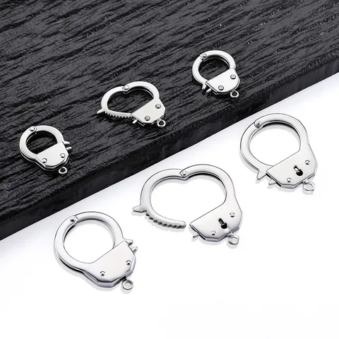 304 Stainless Steel Polished Handcuff Shape Connectors Openable Pendants For DIY Necklace Bracelet Jewelry Making Supplies