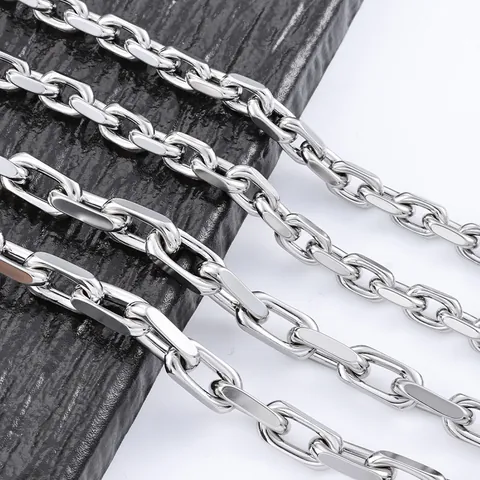 Edelstahl Oval Gliederkette Für DIY Schmuckherstellung Poliert Langlebig Metallkette Für Halskette Armband Taschenzubehör