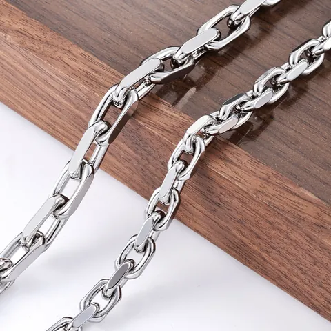 Edelstahl Oval Gliederkette Für DIY Schmuckherstellung Poliert Langlebig Metallkette Für Halskette Armband Taschenzubehör
