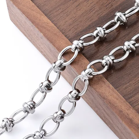 Acier Inoxydable Chaîne à Maillons Ovales DIY Collier Bracelet Accessoire Bijoux Style Industriel Minimaliste Rouleau de Chaîne