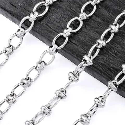 Acier Inoxydable Chaîne à Maillons Ovales DIY Collier Bracelet Accessoire Bijoux Style Industriel Minimaliste Rouleau de Chaîne