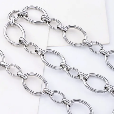 Edelstahl Große Ovale Gliederkette O-Kette Für DIY Halskette Armband Hip Hop Grobe Kette Schmuckherstellung Zubehör