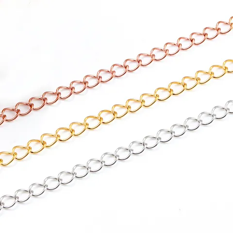 Edelstahl DIY Verlängerungskette Für Halsketten Armbänder Vakuum 18K Vergoldet Schmuckherstellung Zubehör