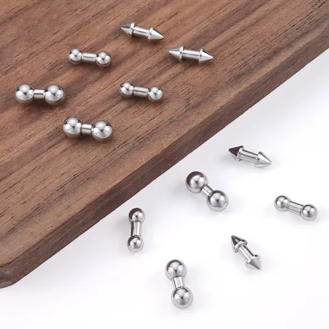 Edelstahl Doppelkopf Spieß Perle Charms Für DIY Halskette Armband Hip Hop Punk Schmuckherstellung Zubehör
