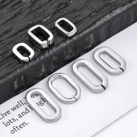 Stainless Steel Oval Square Connection Clasps For DIY Necklace Bracelet Making Jewelry Findings Polished Silver Connectors Accessories