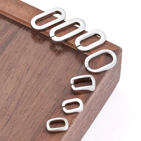 Stainless Steel Oval Square Connection Clasps For DIY Necklace Bracelet Making Jewelry Findings Polished Silver Connectors Accessories