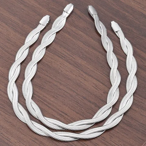 Cadena de Serpiente Plana Tejida de Acero Inoxidable para Creación de Joyas DIY Pulsera Collar Accesorio Impermeable Hipoalergénico Tono Plateado