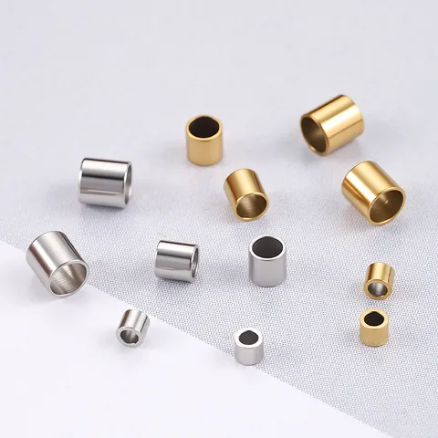 Crimp-Perlen Aus Edelstahl Positionierungsrohre Für DIY Schmuckherstellung Armband Halskette Endstücke 18K Vergoldet