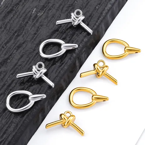 Edelstahl DIY Schmuckherstellung Knoten Design Knebelverschluss OT Schnalle Gold Silber Plattiert Verbinder Für Halskette Armband Zubehör