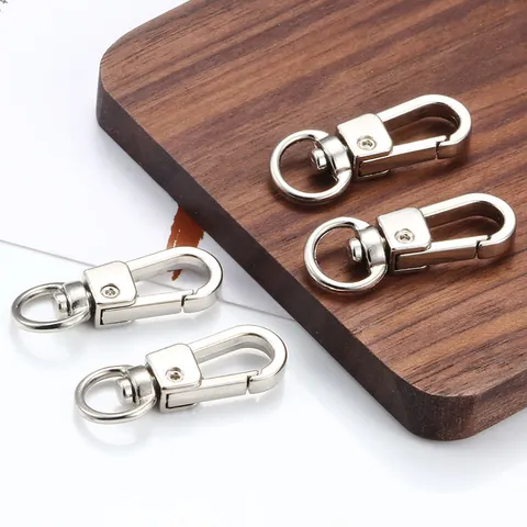 Metal Swivel Lobster Clasp Zinc Alloy Snap Hook Spring Buckle For DIY Keychain Bag Accessories Jewelry Making Silver Tone