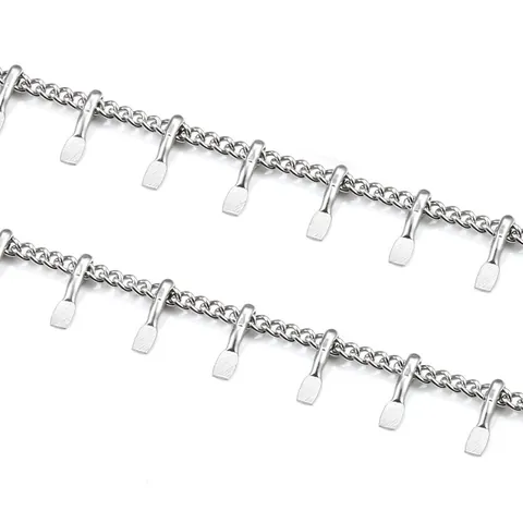 Chaîne Gourmette en Acier Inoxydable Avec Clips Métalliques Ton Argent Pour Création de Bijoux DIY Collier Bracelet
