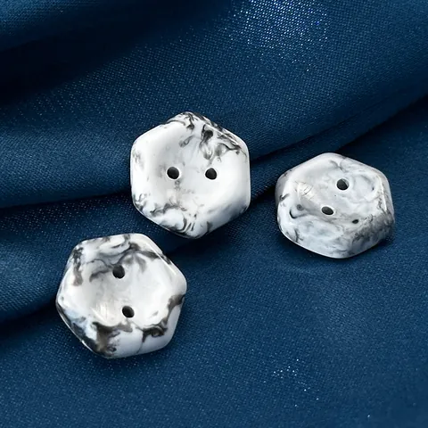 Hexagonale Tintenmarmor Knöpfe ABS Material 2 Löcher Dekorative Knöpfe Für Hemd Pullover Mantel DIY Nähen Handwerk Zubehör