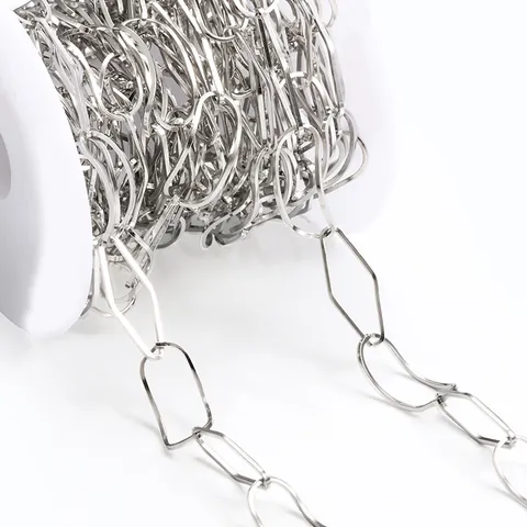 Stainless Steel Diamond Curved Oval Link Chain DIY Jewelry Making Findings Bulk Chain For Bracelets Necklaces Minimalism Personalized Accessories