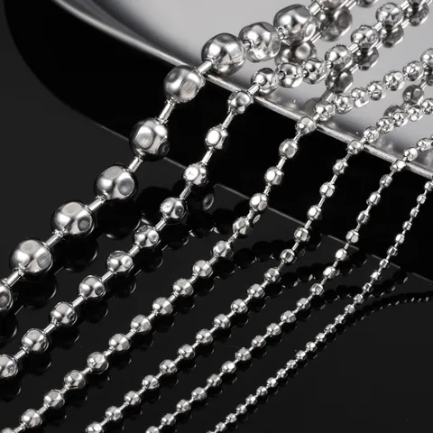 Stainless Steel Ball Bead Chain For DIY Necklace Bracelet Making Men Women Minimalist Fashion Jewelry Accessories Round Bead Chain
