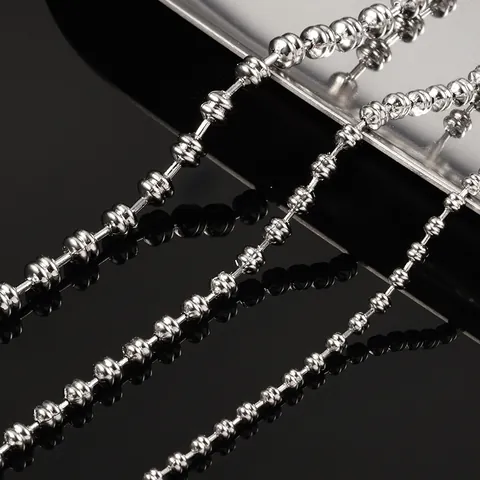 Stainless Steel Bead Chain For DIY Jewelry Making Minimalist Metal Ball Chain For Necklaces Bracelets Handmade Accessory Supplies