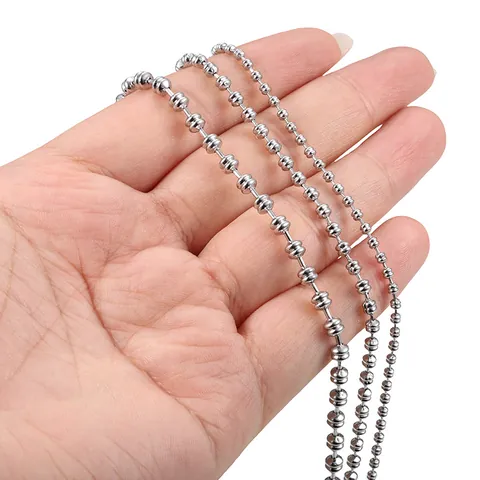 Stainless Steel Bead Chain For DIY Jewelry Making Minimalist Metal Ball Chain For Necklaces Bracelets Handmade Accessory Supplies