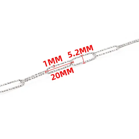 Stainless Steel Starry Long Oval Paperclip Chain DIY Jewelry Making Findings High Polish Textured Silver Color Chain For Necklace Bracelet