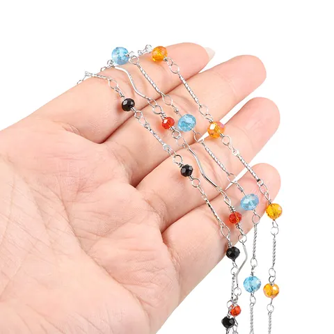 DIY Edelstahl Twist Kette Mit Kristallperlen Für Halsketten Armband Herstellung Handgefertigte Schmuck Zubehör Lose Kette