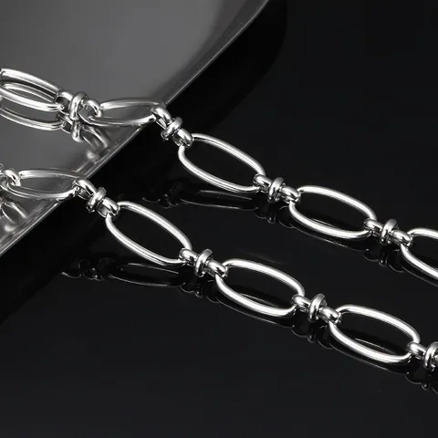 Chaîne Clip Ovale Acier Inoxydable Matériaux Fabrication Bijoux Collier Bracelet Maillon Poli Minimaliste Hip Hop Accessoire