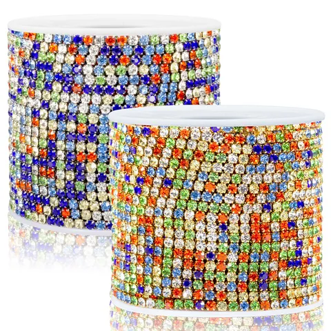 Catena a Griffe in Acciaio Inossidabile con Strass Colorati Accessori per Creazione Gioielli DIY Collana Bracciale