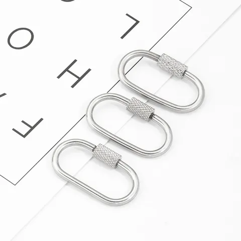 Stainless Steel Heart Oval Screw Lock Clasp Jewelry Findings Connector For DIY Necklace Bracelet Bag Chain Accessories