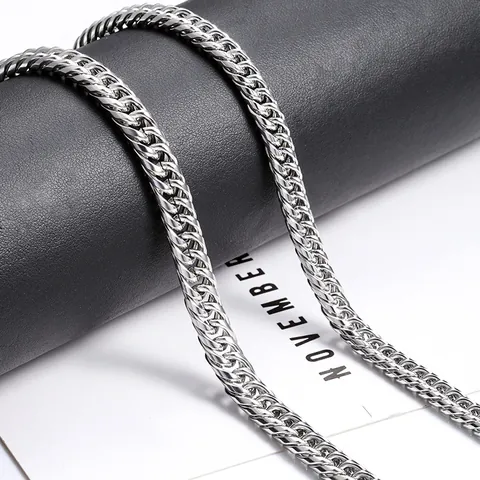 Roestvrij Stalen Franco Ketting Voor DIY Sieraden Maken Dubbel Geweven Rond Gepolijst Mode Accessoire Zilverkleurig