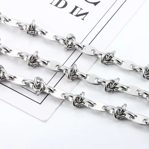 DIY Stainless Steel Coffee Bean Knot Chain Industrial Punk Style Jewelry Making Accessory For Necklace Bracelet
