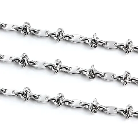 DIY Stainless Steel Coffee Bean Knot Chain Industrial Punk Style Jewelry Making Accessory For Necklace Bracelet