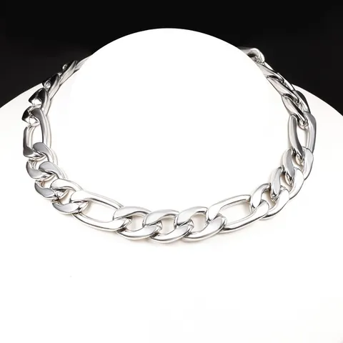 Edelstahl Figaro Kette DIY Schmuckherstellung Zubehör Für Herren Hip Hop Grobe Halskette Armband Silber Stahlfarbe Kette