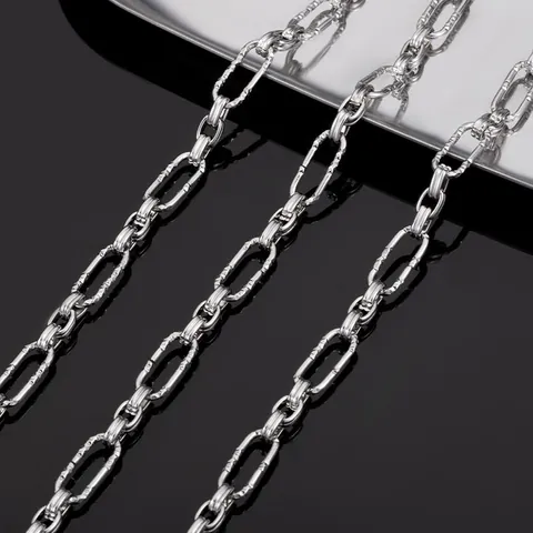 Textured Stainless Steel Thick Link Chain For Jewelry Making DIY Necklace Bracelet Bag Accessories Indented Cable Chain Bulk Roll Handicraft Material