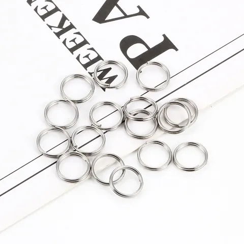 Anneaux de Jonction en Acier Inoxydable Doubles Boucles pour Fabrication de Bijoux DIY Porte-clés Connecteurs Couleur Acier
