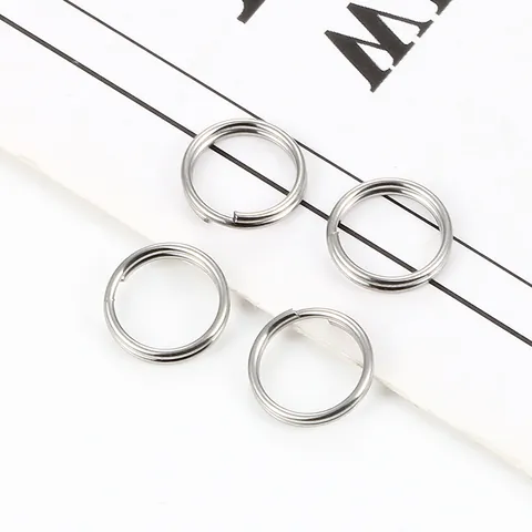Anneaux de Jonction en Acier Inoxydable Doubles Boucles pour Fabrication de Bijoux DIY Porte-clés Connecteurs Couleur Acier