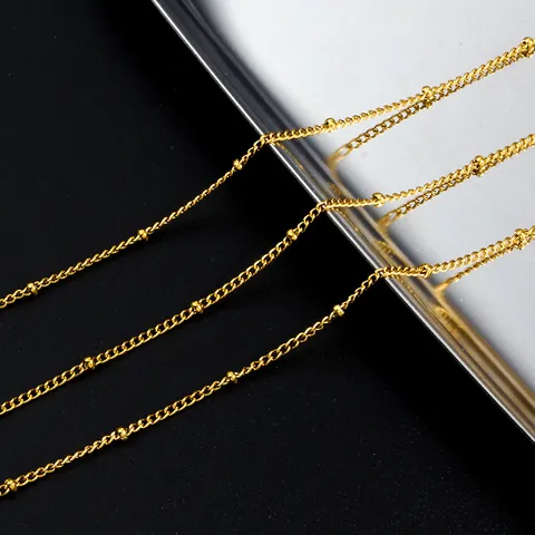 Stainless Steel Satellite Bead Chain For DIY Jewelry Making Gold Silver Minimalist Necklace Bracelet Findings Chain