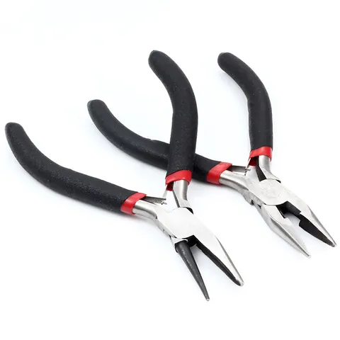 Mini Stainless Steel Jewelry Pliers For DIY Jewelry Making Needle Nose Round Nose Diagonal Cutters Handmade Crafting Tools