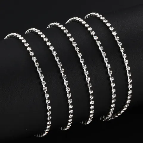 Stainless Steel Rhinestone Claw Chain For DIY Necklace Bracelet Making Fashion Sparkling Drill Jewelry Crafting Supply