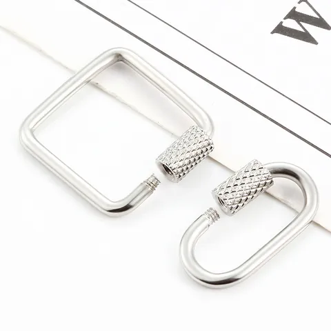 Stainless Steel Oval Square Screw Lock Clasp Connector For DIY Jewelry Making Necklace Bracelet Accessory Findings