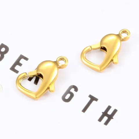 Chiusura a Moschettone in Acciaio Inossidabile a Forma di Cuore Connettore Gioielli Fai da Te Per Collane Bracciali Chiusura Lucida