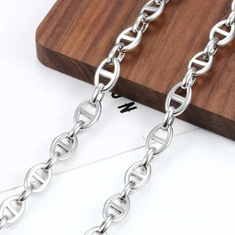 Catena ad Ancora Ovale 3D in Acciaio Inossidabile per Fai da Te Collana Braccialetto Oro Argento Placcato Sottovuoto Gioielli